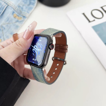 Narukvica za Apple Watch od denima s tie-dye uzorkom, ženska verzija, 22 mm, kopča na pin, moderan stil