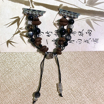 Bitter Coffee DIY náramok pre Xiaomi Mi Band 8 Pro, 9 Pro a NFC hodinky – kryštálové korálky, zapínanie s jednou slučkou