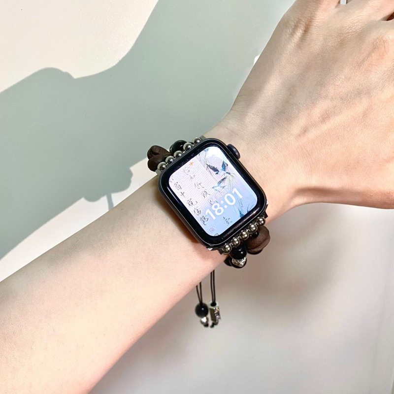 Bitter Coffee DIY náramok pre Xiaomi Mi Band 8 Pro, 9 Pro a NFC hodinky – kryštálové korálky, zapínanie s jednou slučkou