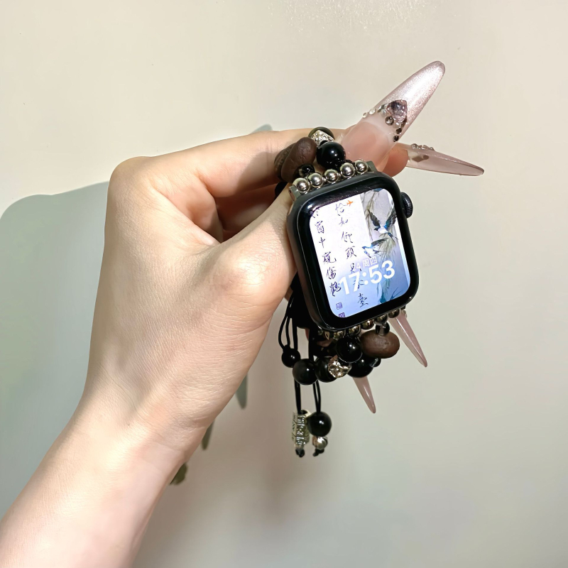 Bitter Coffee DIY náramok pre Xiaomi Mi Band 8 Pro, 9 Pro a NFC hodinky – kryštálové korálky, zapínanie s jednou slučkou