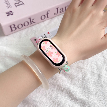 Brățară pentru Mi Band 10/9/8 – stil elastic pentru păr, NFC compatibil, interfață de 18 mm, curea din plastic, închidere cu clips