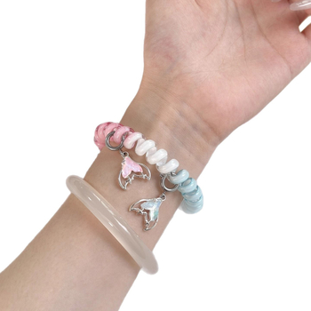 Brățară pentru Mi Band 10/9/8 – stil elastic pentru păr, NFC compatibil, interfață de 18 mm, curea din plastic, închidere cu clips