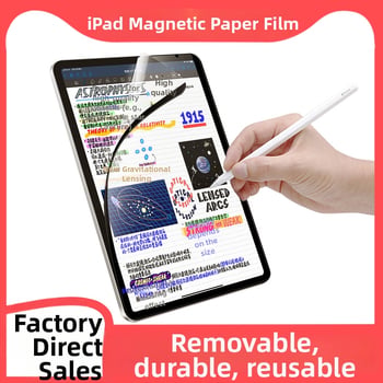 Magnetické ochranné sklo s papierovým efektom pre iPad 10.2-inch – kompatibilné s iPad Air 5, Nano HD, matný povrch, anti-otlačky, odnímateľné