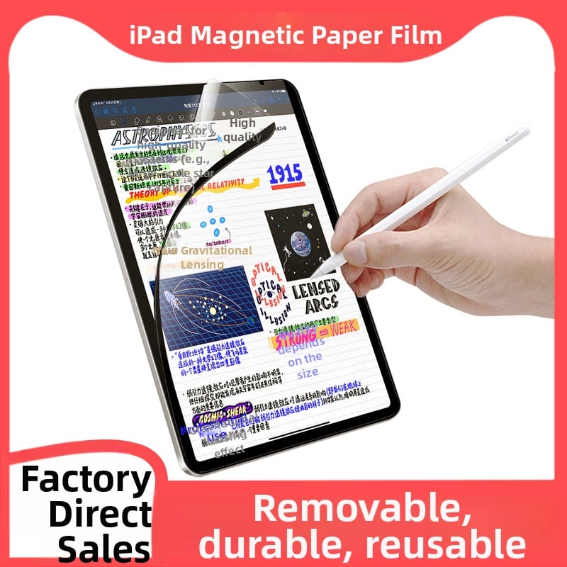 Magnetické ochranné sklo s papierovým efektom pre iPad 10.2-inch – kompatibilné s iPad Air 5, Nano HD, matný povrch, anti-otlačky, odnímateľné