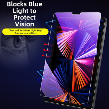 Temperēts stikls priekšējā ekrāna aizsargs Apple iPad — pilna ekrāna aizsardzība, HD skaidrums, pret pirkstu nospiedumiem; saderīgs ar iPad 9, Air 5, Pro 11, 12.9 un Mini 6