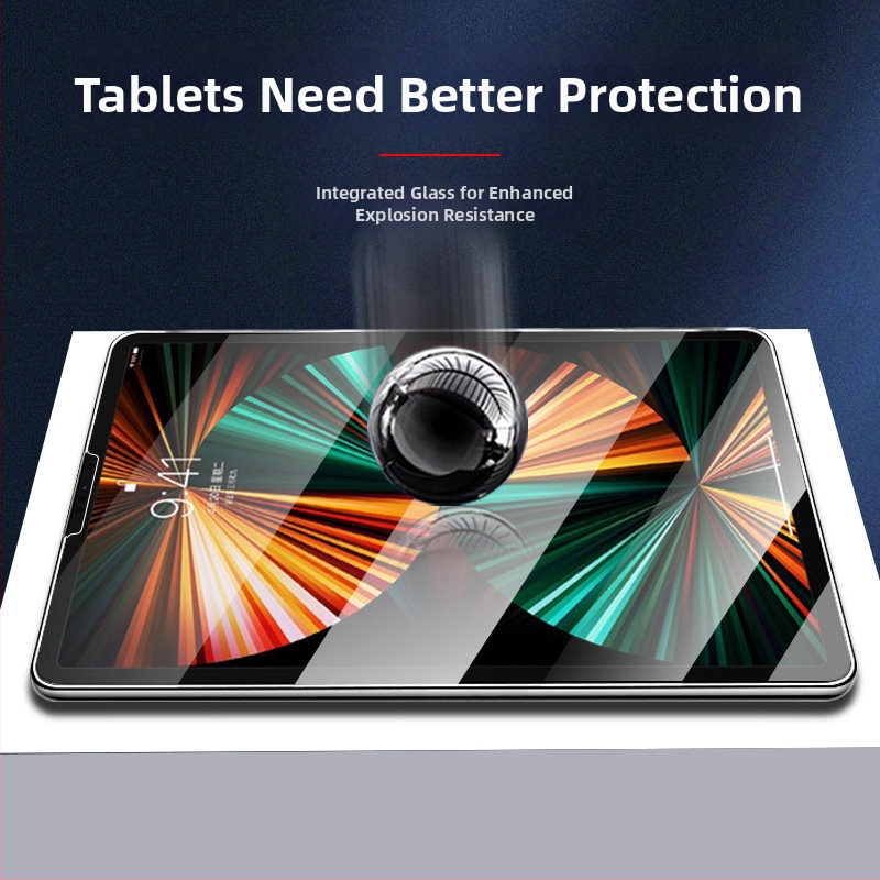 Temperēts stikls priekšējā ekrāna aizsargs Apple iPad — pilna ekrāna aizsardzība, HD skaidrums, pret pirkstu nospiedumiem; saderīgs ar iPad 9, Air 5, Pro 11, 12.9 un Mini 6