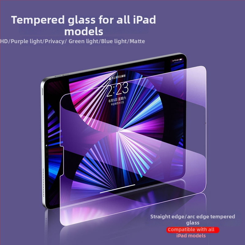 Glāzes sargājošs stikla ekrāna aizsargs Apple planšetēm — pilna ekrāna aizsardzība, izturīgs pret kritienu, pret zilās gaismas, pašatjaunojošs pārklājums