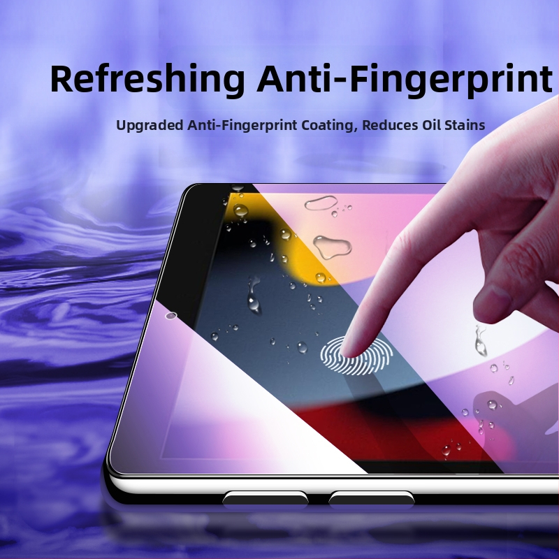 Glāzes sargājošs stikla ekrāna aizsargs Apple planšetēm — pilna ekrāna aizsardzība, izturīgs pret kritienu, pret zilās gaismas, pašatjaunojošs pārklājums