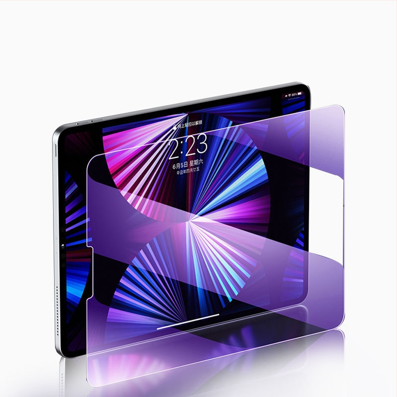 Glāzes sargājošs stikla ekrāna aizsargs Apple planšetēm — pilna ekrāna aizsardzība, izturīgs pret kritienu, pret zilās gaismas, pašatjaunojošs pārklājums