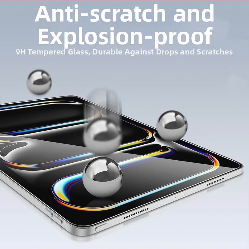 Termo stiklo ekrano apsauga iPad Air 7 – HD skaidrumas, atsparumas įtrūkimams, atsparus pirštų atspaudams, priekinis stiklas, aukšto aliuminio stiklas