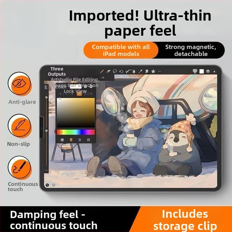 Aizsargfilmu iPad Air 6/5 un iPad 10/9, noņemams Pro, matēts PET aizmugurējais films