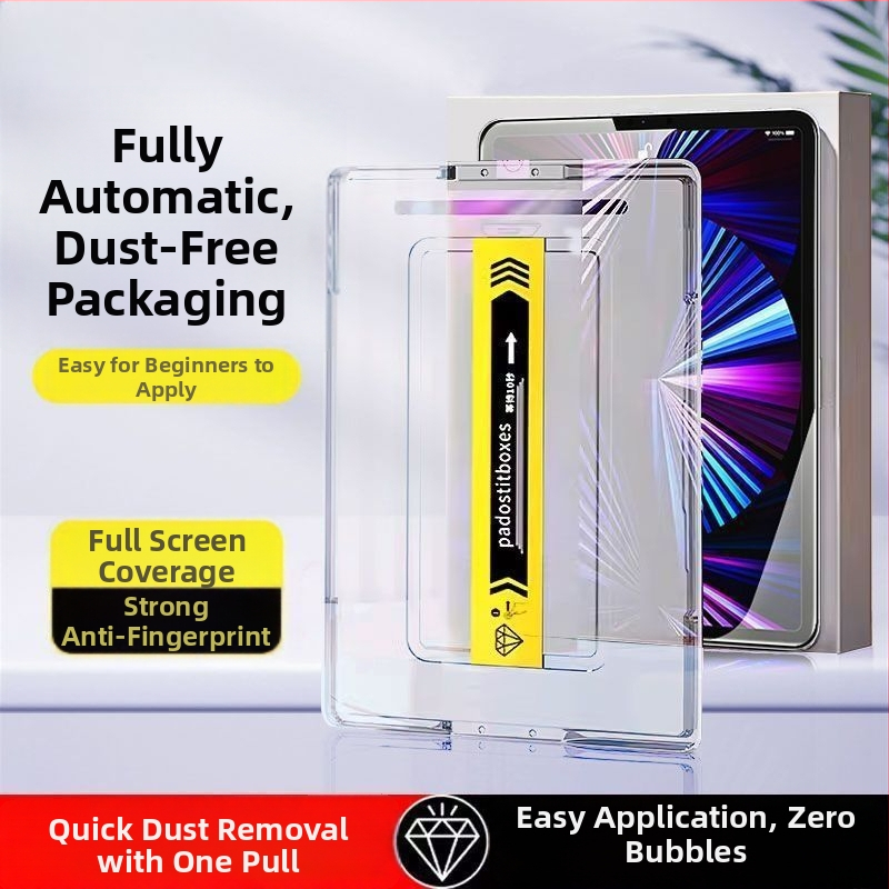 Tempered glass ekrāna aizsargs iPad Air 7, iPad Pro 11 collu, iPad (11 collu) un iPad Mini 6/7 — pilns ekrāns, Back Film, Anti-Fingerprint, Anti-Blue Light