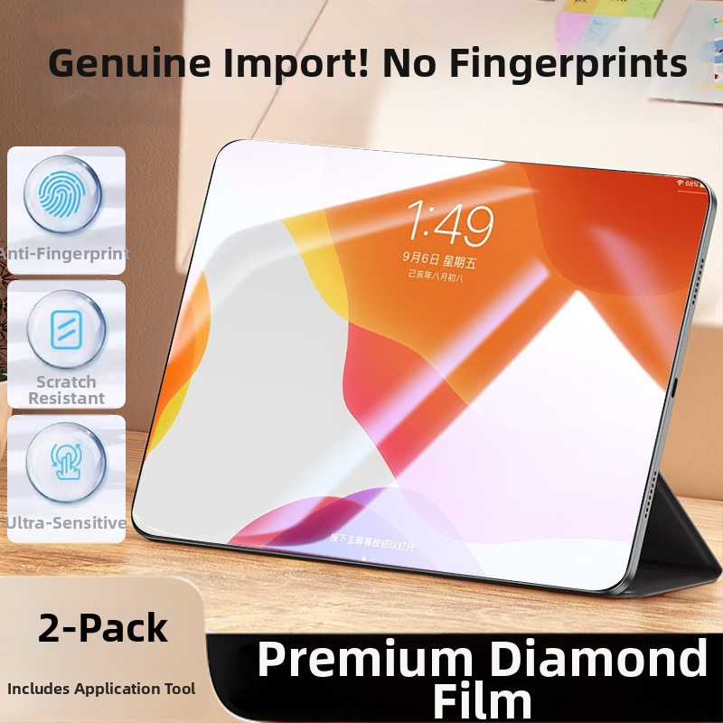 Temperētā stikla ekrāna aizsargs iPad — priekšējā un aizmugurējā membrāna, HD skaidrums, anti nospiedumi, pret zilās gaismas