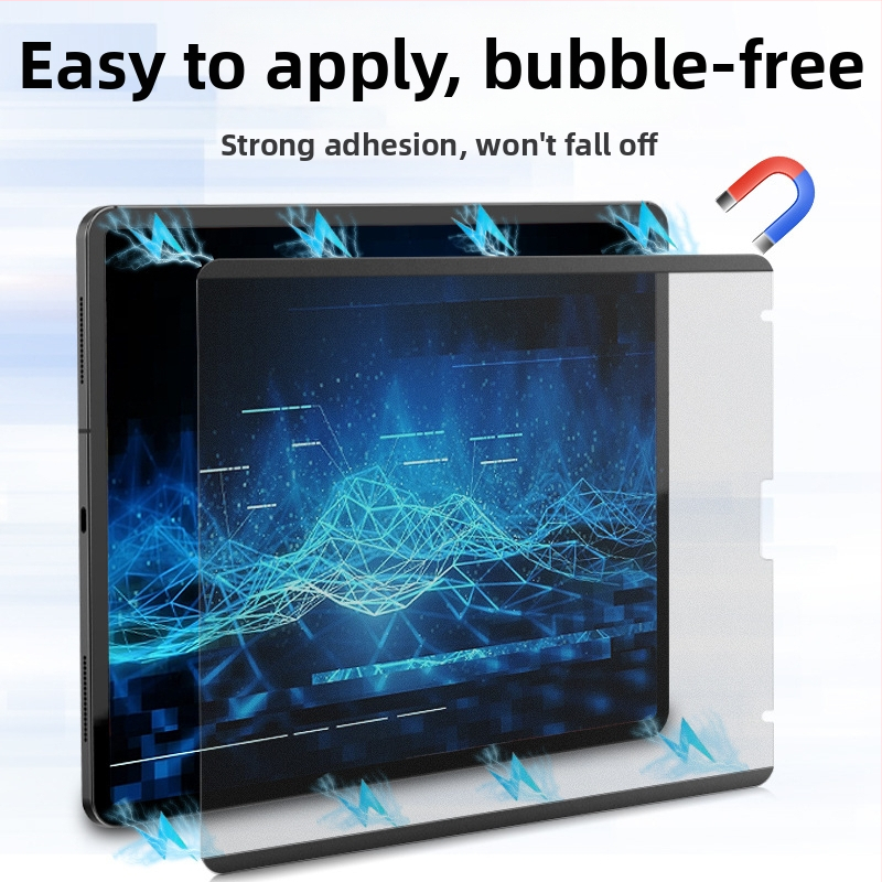 iPad Pro 11 priekšējais PET plēve ar magnētisko piestiprināšanu, papīra sajūta, matēta apdare, pret pirkstu nospiedumiem