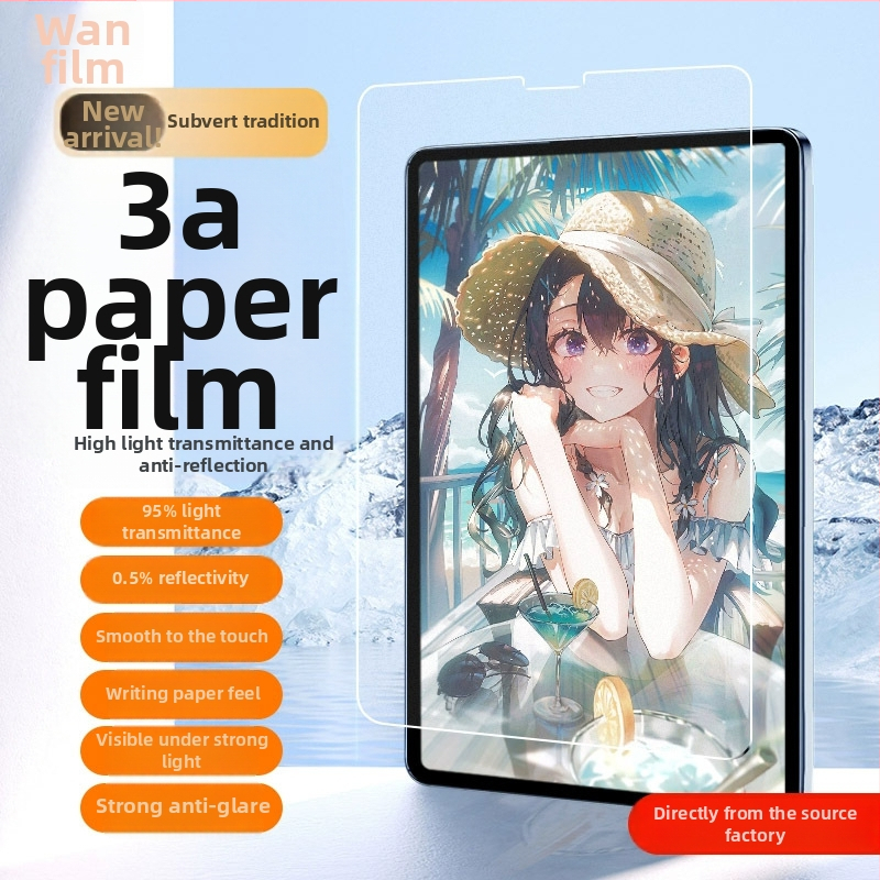Priekšējā membrāna, Paper-Like plēve Apple iPad (Class 3A Paper Film, Frosted, HD, Antibakteriālais, Anti-Fingerprint, Full Screen)