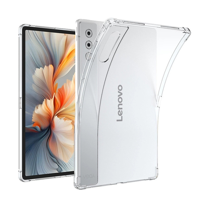 Lenovo Yoga Tab Plus 12.7 apsauginė dėklas – Skaidrus silikonas, Atsparus kritimams keturiose kampuose, Karšto presavimo konstrukcija
