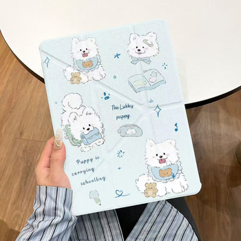 Carcasă pliabilă pentru tabletă Apple iPad cu design cartoon (Cod produs: Yz003; Material: piele sintetică; Protecție împotriva căderilor; Funcție Sleep: suportată; Personalizare: suportată)