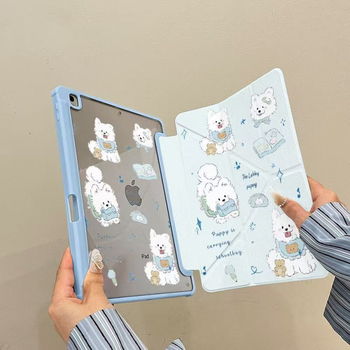 Carcasă pliabilă pentru tabletă Apple iPad cu design cartoon (Cod produs: Yz003; Material: piele sintetică; Protecție împotriva căderilor; Funcție Sleep: suportată; Personalizare: suportată)