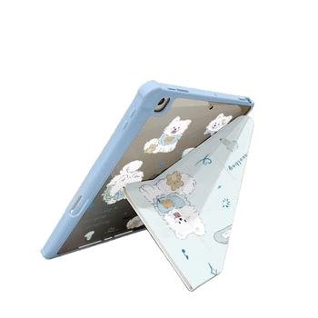 Carcasă pliabilă pentru tabletă Apple iPad cu design cartoon (Cod produs: Yz003; Material: piele sintetică; Protecție împotriva căderilor; Funcție Sleep: suportată; Personalizare: suportată)
