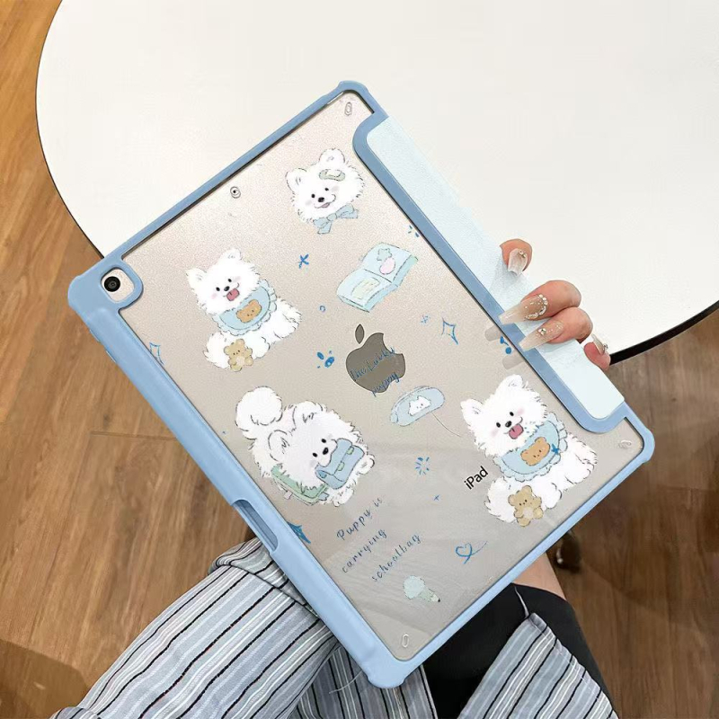 Carcasă pliabilă pentru tabletă Apple iPad cu design cartoon (Cod produs: Yz003; Material: piele sintetică; Protecție împotriva căderilor; Funcție Sleep: suportată; Personalizare: suportată)