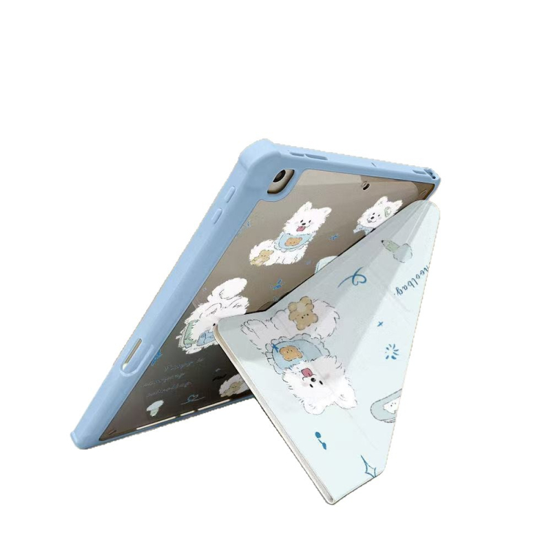 Carcasă pliabilă pentru tabletă Apple iPad cu design cartoon (Cod produs: Yz003; Material: piele sintetică; Protecție împotriva căderilor; Funcție Sleep: suportată; Personalizare: suportată)