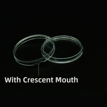 Emlékérme-doboz, átlátszó műanyag, kerek alakú; anyag: PS; csomagolás: műanyag zárófedél; nem ajándék