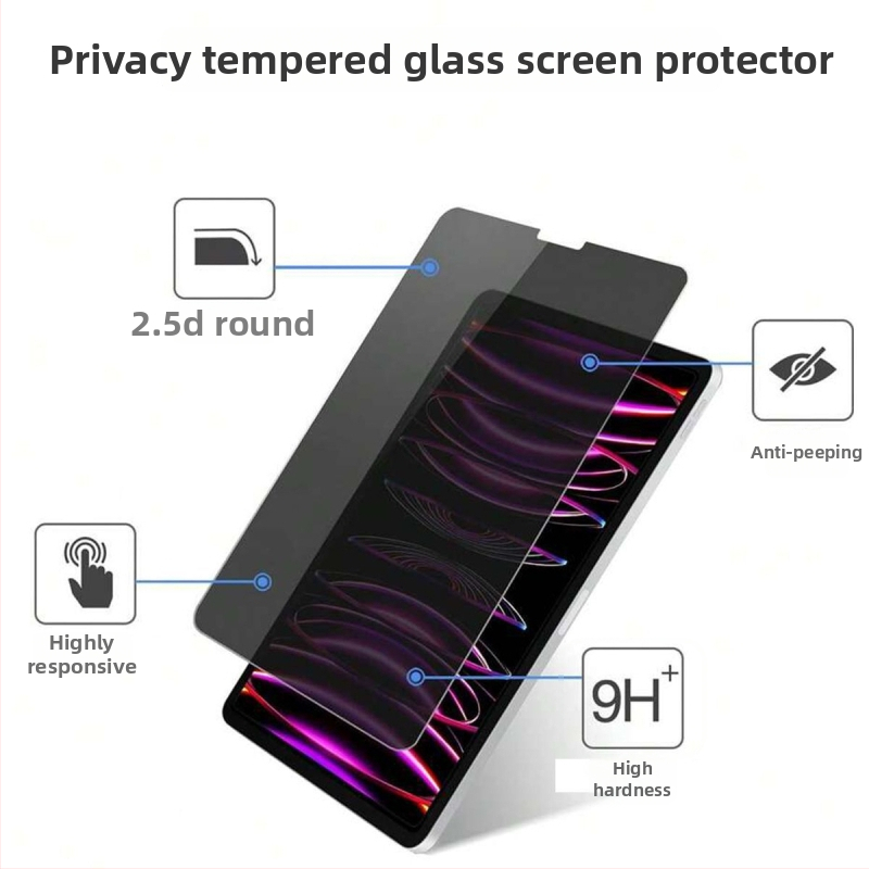 Privātuma ekrāna aizsargs iPad Pro 11 collu – rūdīts stikls, priekšējā plēve, 360° privātums, HD, skrāpējumu izturīgs