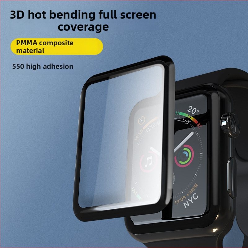 PMMA pilnekrāna aizsargplēve Apple Watch Series 7 – karsti izliekts PMMA