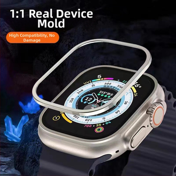 Apple Watch Ultra titāna sakausējuma aizsargrāmis ar rūdīta stikla aizsargu Top Sticker