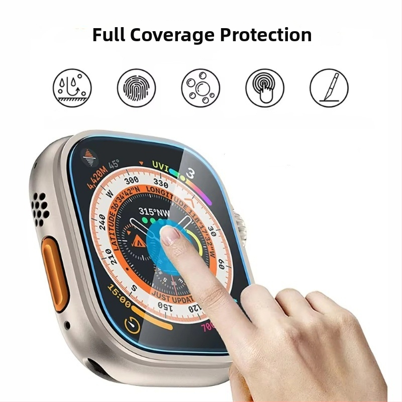 Ekraani kaitse Apple Watch Ultra 2 49mm – karastatud klaas, eesmine kile, täis ekraan, kõrge lahutusvõime, sõrmejälgede vastu