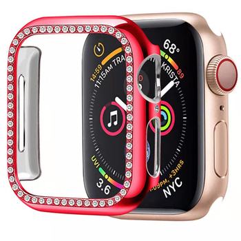 Kutija za Apple Watch s dijamantno ukrašenim kućištem i šupljim zaštitnim kućištem, kompatibilno sa S10/S11, dizajn jedne i dviju redova, kaljeno staklo, puna membrana, strojna obrada