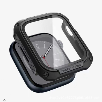 Carcasă de protecție pentru Apple Watch cu film integrat pentru ecran – husă moale, sticlă, rezistentă la șocuri, antiamprentare