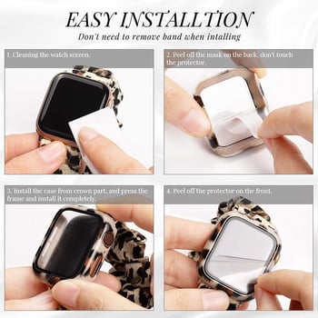 Zaštitna maska za Apple Watch s leopardovim uzorkom, sve-u-jednom kućište (PC kućište + tvrdi film; Neutralni brend; bez licencirane privatne marke)