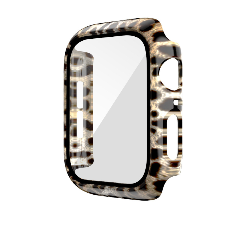 Zaštitna maska za Apple Watch s leopardovim uzorkom, sve-u-jednom kućište (PC kućište + tvrdi film; Neutralni brend; bez licencirane privatne marke)