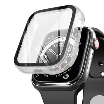 Folie de protecție Apple Watch – PC + folie temperată, 360° acoperire pentru seria 6/7