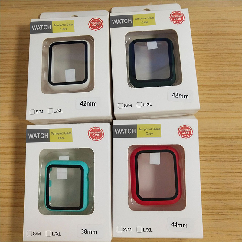 Folie de protecție Apple Watch – PC + folie temperată, 360° acoperire pentru seria 6/7