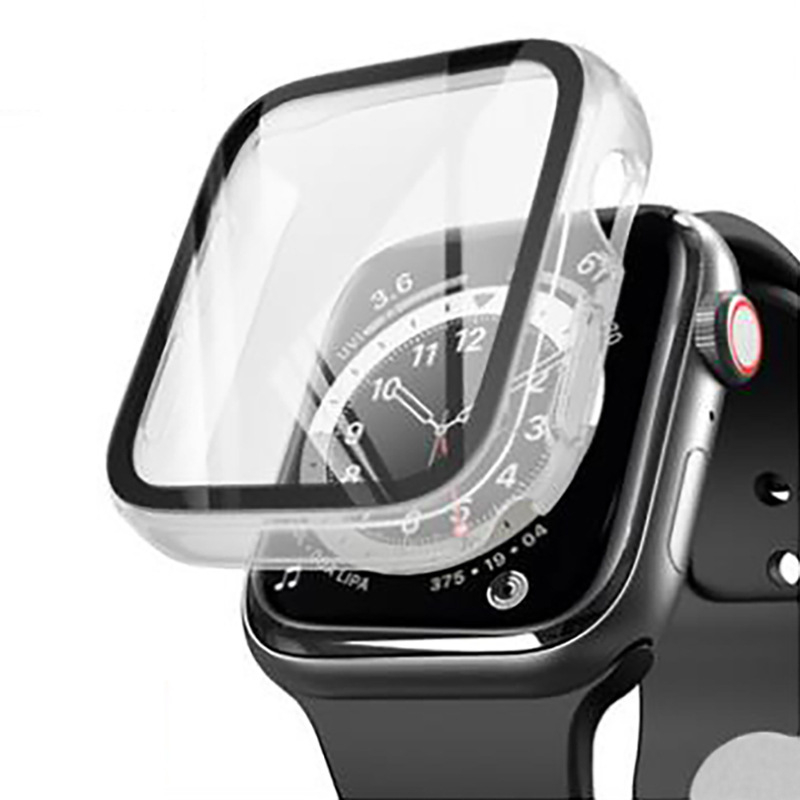 Folie de protecție Apple Watch – PC + folie temperată, 360° acoperire pentru seria 6/7