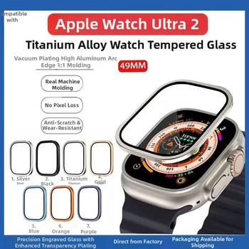 Kalené sklo s integrovaným puzdrom z hliníkovej zliatiny a kovovým rámom pre Apple Watch Ultra