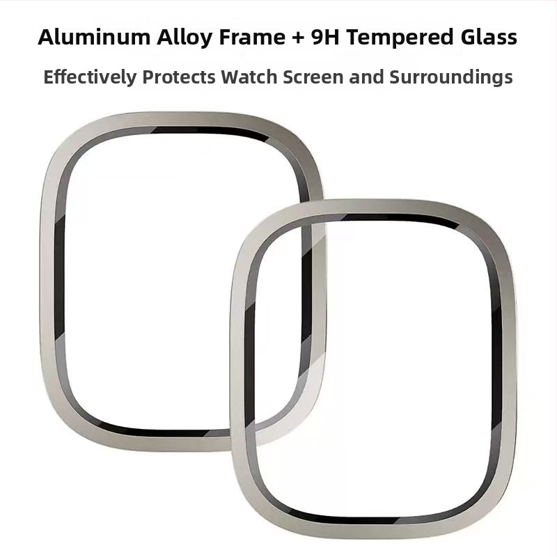 Kalené sklo s integrovaným puzdrom z hliníkovej zliatiny a kovovým rámom pre Apple Watch Ultra