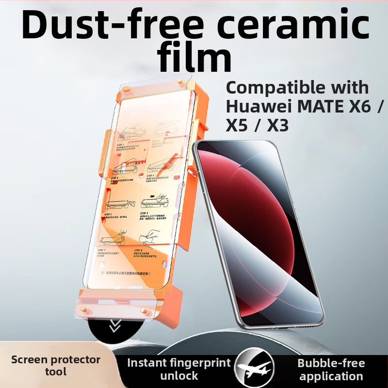 Huawei Mate X6 előlapi kijelzővédő – Kerámia membrán, anti-ujjlenyomat, robbanásbiztos, teljes képernyő, HD tisztaság