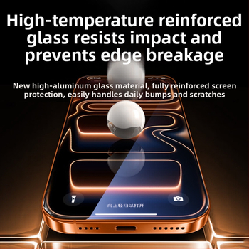 iPhone 17 Pro Max előlapvédő edzett üvegből – anti-reflexiós bevonat, teljes képernyő, anti-ujjlenyomat, anti-kékfény