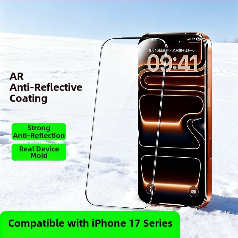 iPhone 17 Pro Max előlapvédő edzett üvegből – anti-reflexiós bevonat, teljes képernyő, anti-ujjlenyomat, anti-kékfény