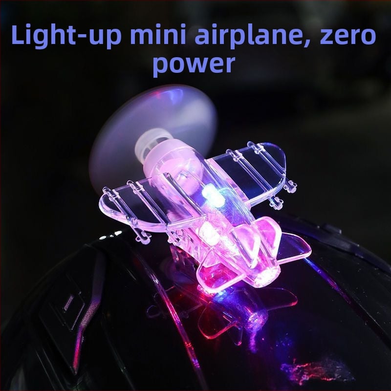 LED lidmašīniņa ar vēja enerģiju — auto dekors no plastmasas