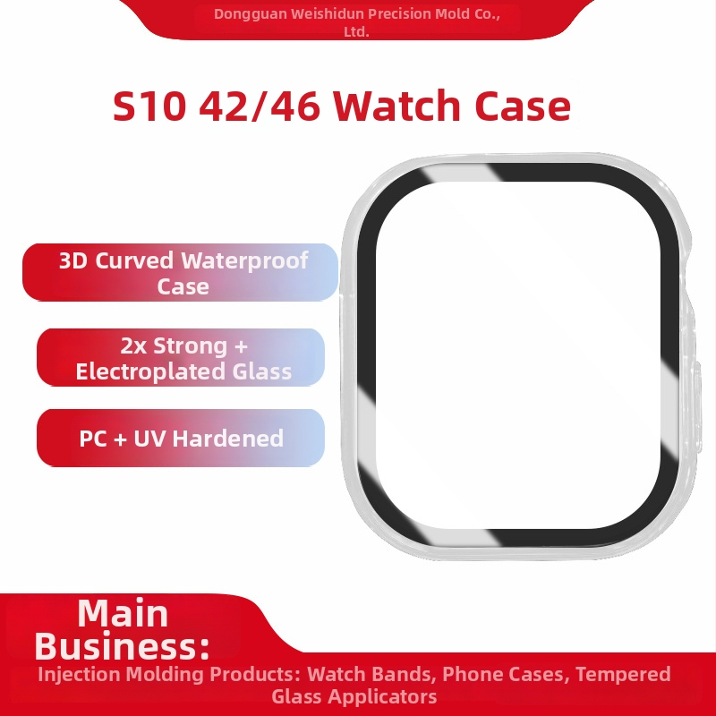 Veekindel kellakorpus, Apple 789 põlvkond / iWatch S10 ühilduv, klaasist korpus, mudel Wsd 009, Guardian Shield