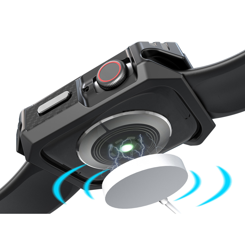 Apple Watch защитен калъф от TPU, карбонова текстура, модел dhy5r