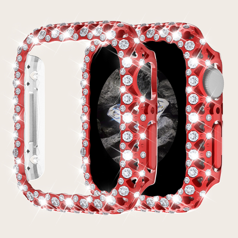 Zaštitno kućište za Apple Watch Series 7, dizajn srca i dijamantima, materijal PC