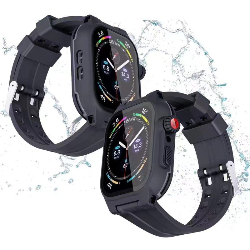 Husă Apple Watch iWatch S9 — Impermeabilă, pentru exterior, Rezistentă la căderi, Acoperire completă; Material: PC + TPU + Gel de silice; Etichetă privată licențiată
