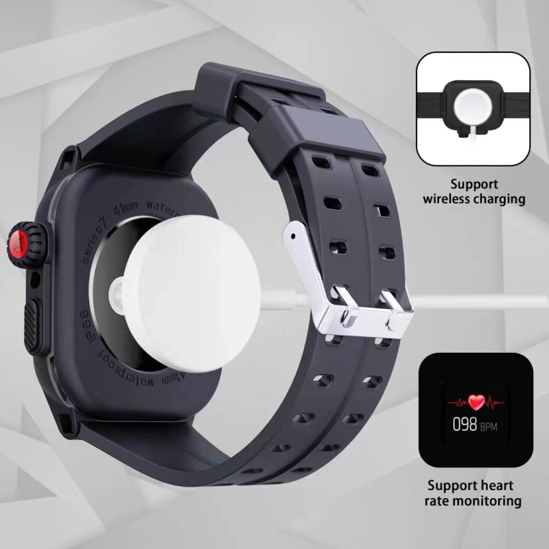 Husă Apple Watch iWatch S9 — Impermeabilă, pentru exterior, Rezistentă la căderi, Acoperire completă; Material: PC + TPU + Gel de silice; Etichetă privată licențiată