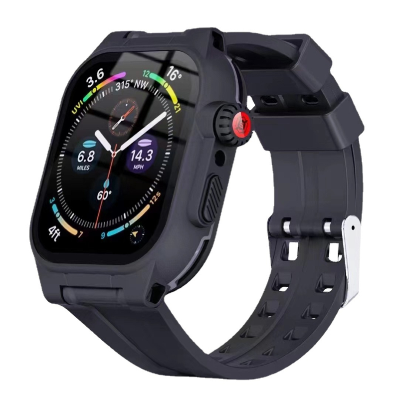 Husă Apple Watch iWatch S9 — Impermeabilă, pentru exterior, Rezistentă la căderi, Acoperire completă; Material: PC + TPU + Gel de silice; Etichetă privată licențiată