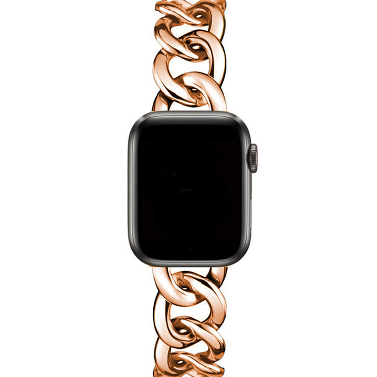 Jun Onda Apple Watch čelična narukvica s denim jednostranim lancem, kompatibilna sa Series 6/SE